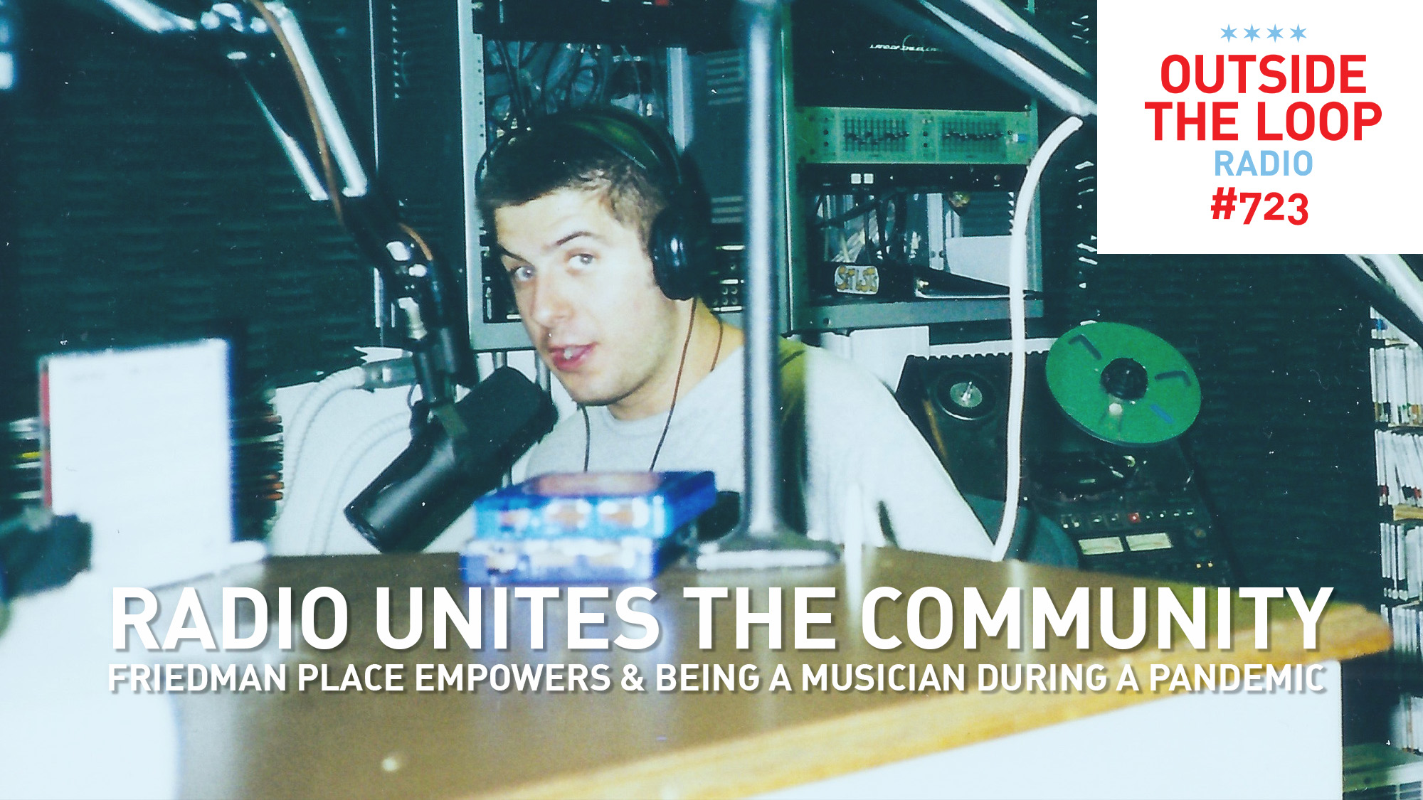 Mike Stephen broadcasts from WLUW-FM, a community radio station at the time, circa 1999.