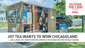 We go inside the Joy Tea mobile trailer outside of Keystone Park in River Forest. (Photo credit: Mike Stephen/WGN Radio)